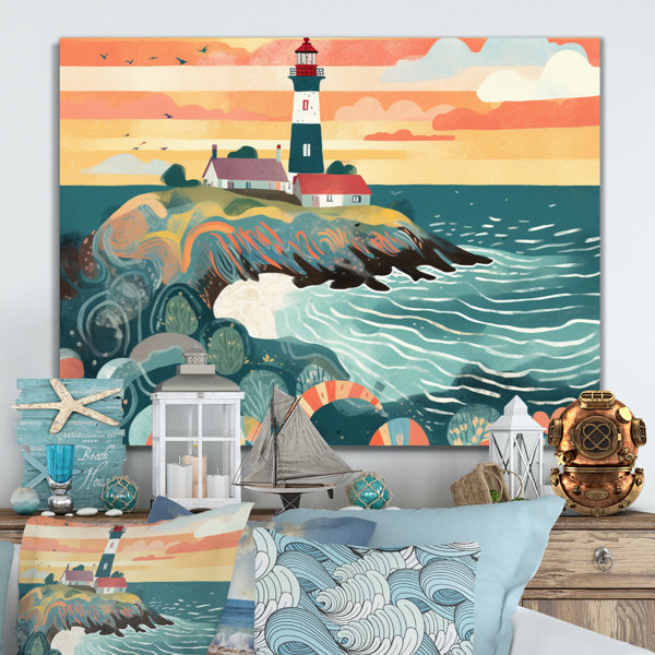 Breakwater Bay Coastal Lighthouse IV Coastal Metal Wall Art Prints